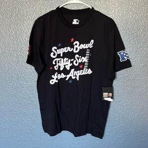 || Starter|| Super- Bowl 56 Los Angeles NWT embroidered Size Large short sleeve